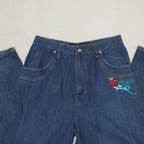 VINTAGE Rocawear Rainbow Graphic Baggy Fit Wide Leg High Rise Skater Jeans - Picture 6 of 16